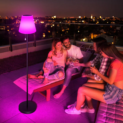 Bawoo Solar Stehlampe Outdoor mit Lichtsensor, RGB, IP65