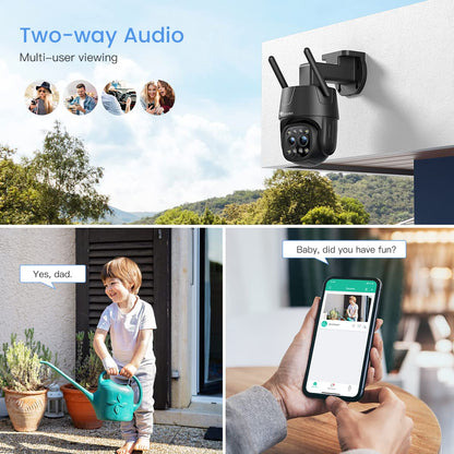Ctronics 2.5K 4MP 6X Hybrid-Zoom Dual-Objektiv WLAN Kamera Aussen