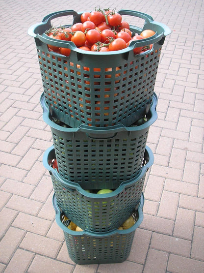 BURI Erntekorb 25L Gartenkorb Set - 10x Grün lebensmittelecht