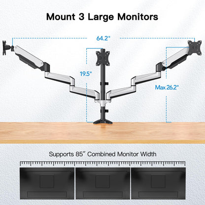 HUANUO Monitor Halterung 3 Monitore – 17-32 Zoll Bildschirme