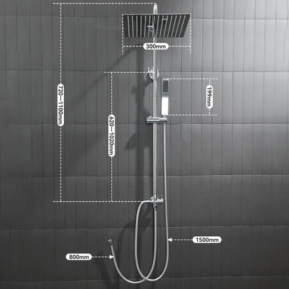 Auralum Regendusche Duschsystem Edelstahl ohne Armatur 30x30 cm Chrom