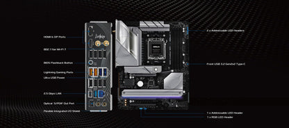 Asrock B850 LiveMixer PC Mainboard mit integriertem WiFi Modul