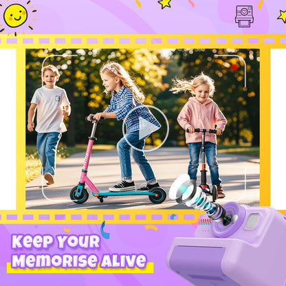 HiMont Kinderkamera Sofortbildkamera KC02 mit 32GB Karte, Violett