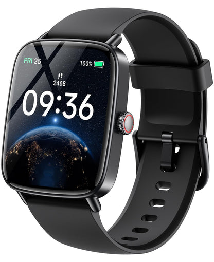 Gydom Smartwatch Herren IDW28 mit Telefonfunktion, 1,85 Zoll, schwarz