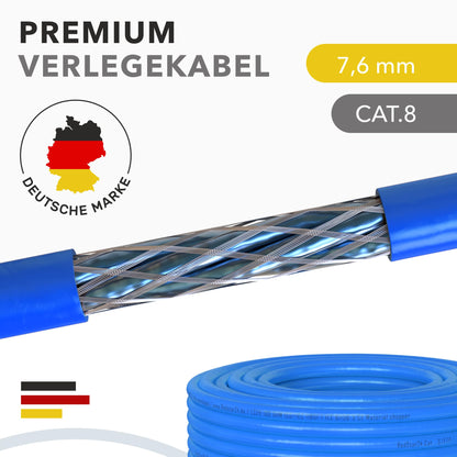 Redstar24 CAT 8 S/FTP Verlegekabel LSZH 50m - 40 Gbit/s