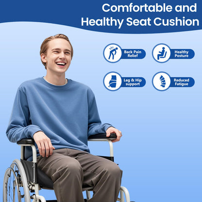 Benazcap Orthopädisches Sitzkissen aus Memory-Schaum, schwarz