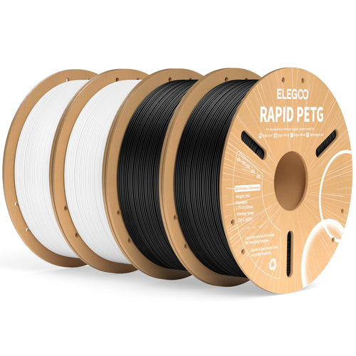 ELEGOO Rapid PETG Filament 1.75 mm Schwarz/Weiss 4 kg 600 mm/s auf 1-kg-Pappspule