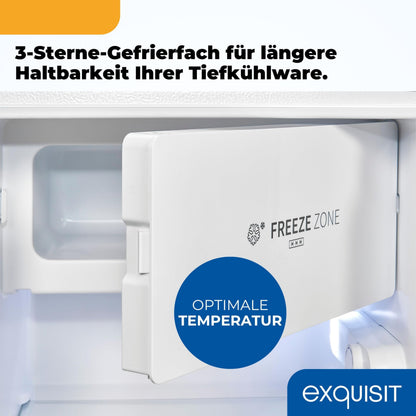 Exquisit KS5117-3-010E Kühlschrank mit 3-Sterne-Gefrierfach, weiss
