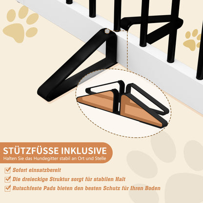 HOLTICO Hundeabsperrgitter Holz freistehend faltbar weiss