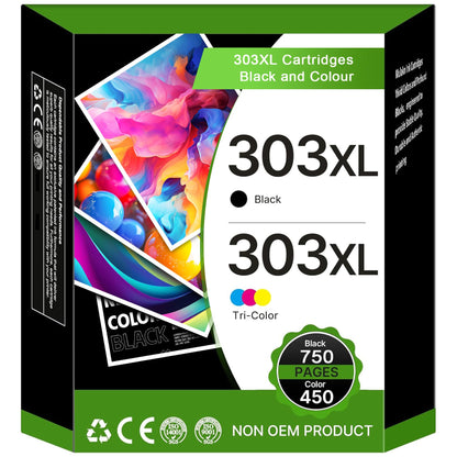 ColoWorld 303XL Druckerpatronen Multipack kompatibel für HP 303, je eine schwarze und eine Farbpatrone