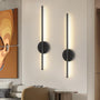 Dehobo LED Akku-Wandleuchte innen, dimmbar, schwarz, 60 cm, 2er-Set – kabellose Beleuchtung mit Fernbedienung