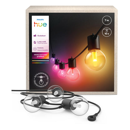 Philips Hue Festavia Globe Aussenlichterkette, 7 m, White & Color