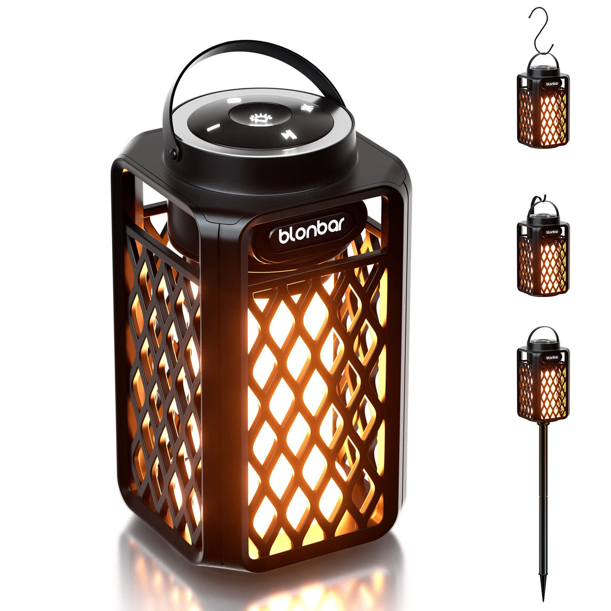 blonbar AJ200 Bluetooth-Lautsprecher mit Flammenlicht, IP65 Outdoor für Garten und Terrasse
