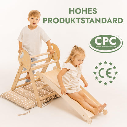 Goodevas 5-in-1 Montessori Klettergerüst Set mit Rutsche, 1-3 Jahre