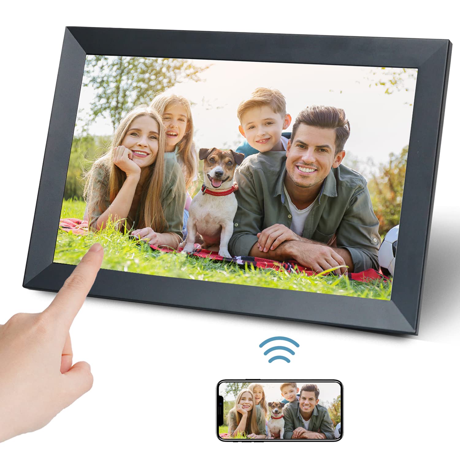 Aorpdd Digitaler Bilderrahmen 10.1 Zoll WLAN Frameo 32 GB, rechteckig. Zeigt Fotos/Videos per WLAN & App.