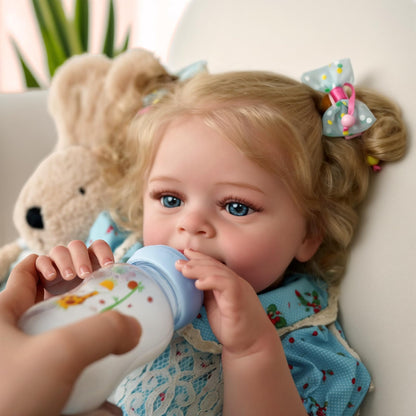 BABESIDE Realistische Reborn Babypuppe Mädchen 45cm - Blondhaarig