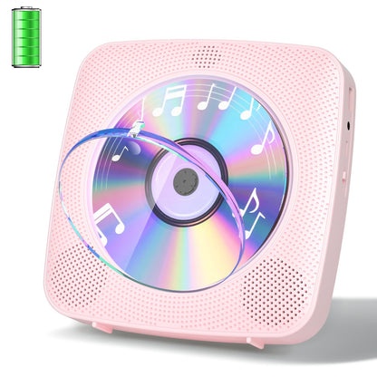 Gueray Desktop CD-Player mit Bluetooth und FM-Radio, Rosa - abnehmbare Staubabdeckung, LCD-Display