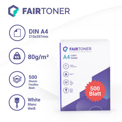 FairToner Kopierpapier DIN A4 80 g/m² weiss 5000 Blatt (10x500)