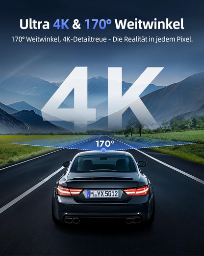 Cievie C200 Dashcam Auto vorne 4K mit WiFi, 64 GB & Nachtsicht