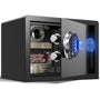 Grimtron GM02 Fingerabdruck-Tresor 22L mit LED-Beleuchtung, kompakte Bauform mit Metall-Drehknopf