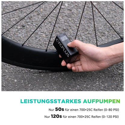 CYCPLUS AS2 PRO Elektrische Velopumpe mit Manometer, 120 PSI