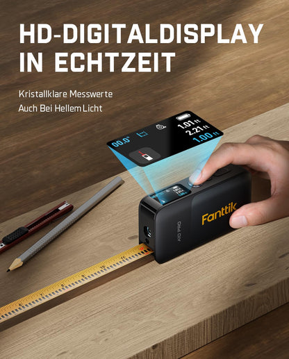 Fanttik A10 Pro 2-in-1 Laserentfernungsmesser mit 3 m Massband, 50 m