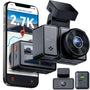 VANTRUE E2 Dual Dashcam 2.7K vorne und hinten, WLAN, GPS, Nachtsicht mit 2,45-Zoll-Display
