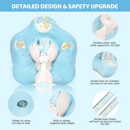 LOOWARTS Baby-Schwimmring mit Baldachin, UPF 50+, 12–36 Monate