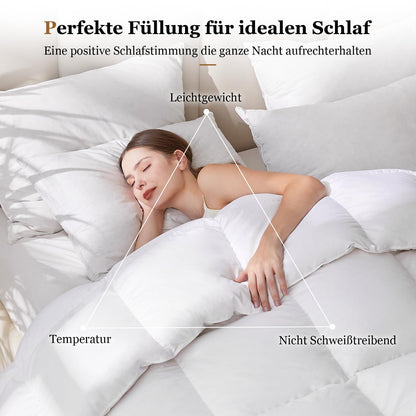 Homyrium Daunendecke Bettdecke Ganzjahres - 200x200cm 1600gr