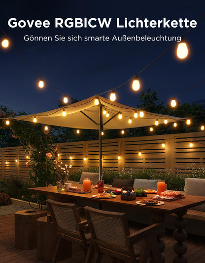 Govee Smart RGBICW LED Aussen-Lichterkette - 15 Meter