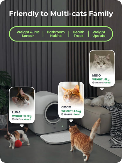 TY-PRO Selbstreinigendes Katzenklo – XXL App-Steuerung