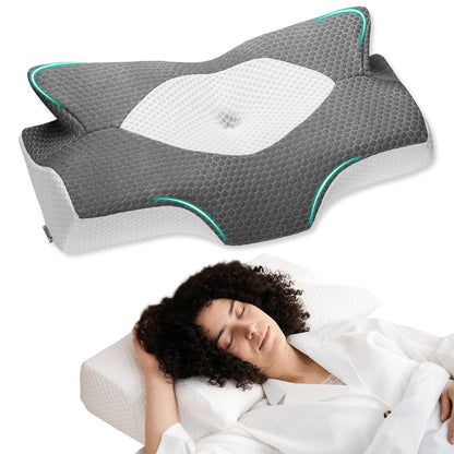 Elviros Nackenkissen aus Memory Foam, ergonomisch, 64 × 40 cm