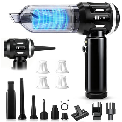 Citybee SW-113 Handstaubsauger Akku kabellos 25000 Pa, 3 Saugstufen mit LED-Licht und Blasfunktion