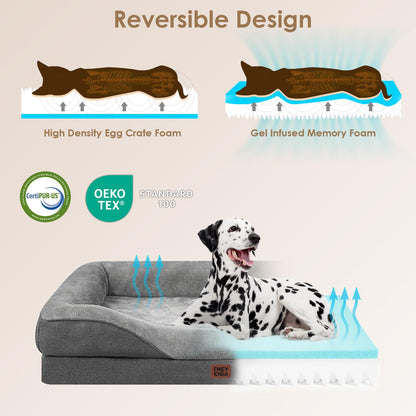 EHEYCIGA Orthopädisches Memory Foam Hundebett 76x51cm Grau