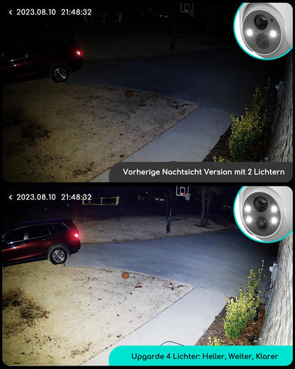 COOAU Q02 2K Überwachungskamera Aussen Akku WLAN mit Farbnachtsicht