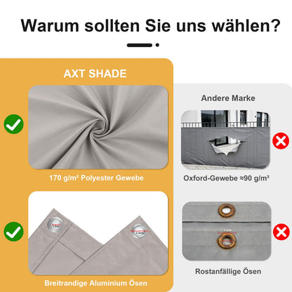 AXT SHADE Balkon Sichtschutz 90x800 cm wetterfest Taupe