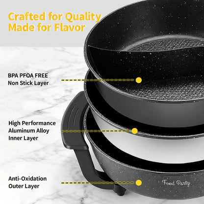 Food Party Elektrischer Hot Pot 6L, 1200W, doppelseitig mit Deckel