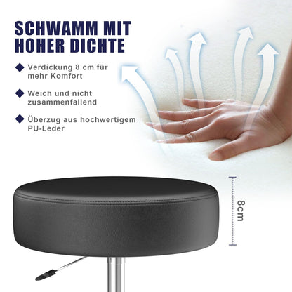OUTMASTER Rollhocker höhenverstellbar mit Fussstütze, schwarz