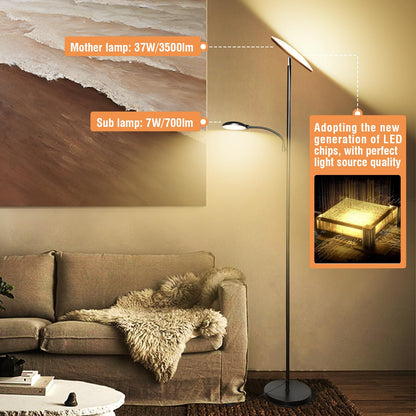marctronic LED Deckenfluter Stehlampe - Dimmbar Leselampe