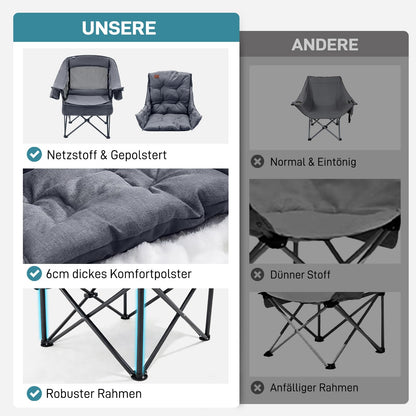 EVER ADVANCED 2-in-1 Campingstuhl faltbar 180 kg mit Kühltasche
