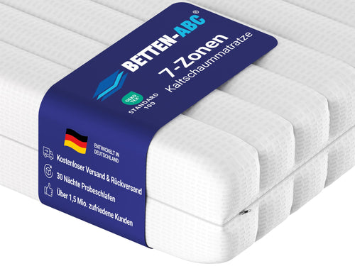 Betten-ABC KSP-500 Wendematratze - Hybridschaum 120x200 cm H2/H3: Weiße Hybridschaummatratze. Bietet H2 oder H3.