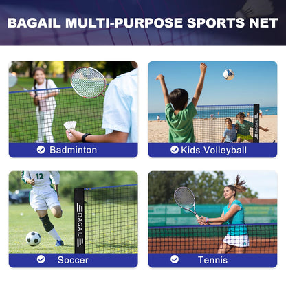 BAGAIL Sportnetz Faltbar Höhenverstellbar – Badminton Tennis Volleyball