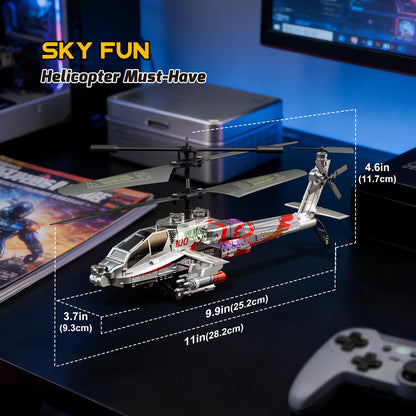 XIKOTEC RC Helikopter XK1 im Militär-Design, ferngesteuert, silber
