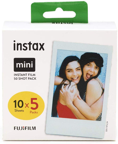 INSTAX Mini Instantfilm Standard - 5x10er Pack (50 Bilder): Rechteckige Filmkassetten mit weißem Rahmen für Sofortbilder aus INSTAX Mini Kameras.