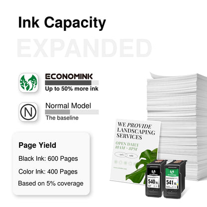 Economink 540XL 541XL Multipack Druckerpatronen für Canon Pixma