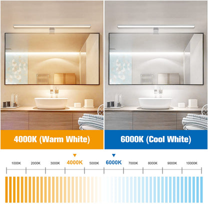 NIORSUN LED Spiegelleuchte Bad 60cm, 15W, 4000K/6000K, IP44
