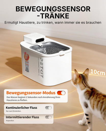 PETKIT Intelligenter Trinkbrunnen 3L, Edelstahl, kabellos mit App