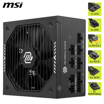MSI MAG A750GLS PCIE5 Netzteil 750W 80 Plus Gold ATX 3.1 modular