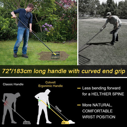 Colwelt Rasen-Nivellierungsrechen 80 cm mit ergonomischem Griff