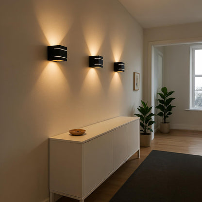 SSC-LUXon KOURA Wandlampe schwarz-gold, 2er-Set für G9 LED